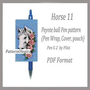 Horse 11 Bead pen wraps pattern Horse beading pattern Bead cover pen pattern Beading Horse Olegirabeadpatterns