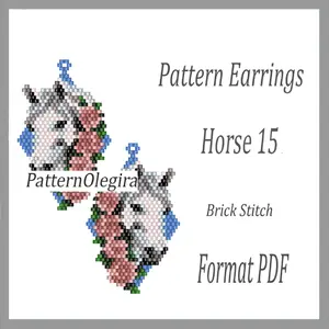 Horse 15 Bead earrings pattern Horse beading pattern Bead earrings pattern Olegirabeadpatterns