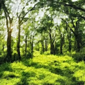 Painting - "Forest's Green Symphony''
