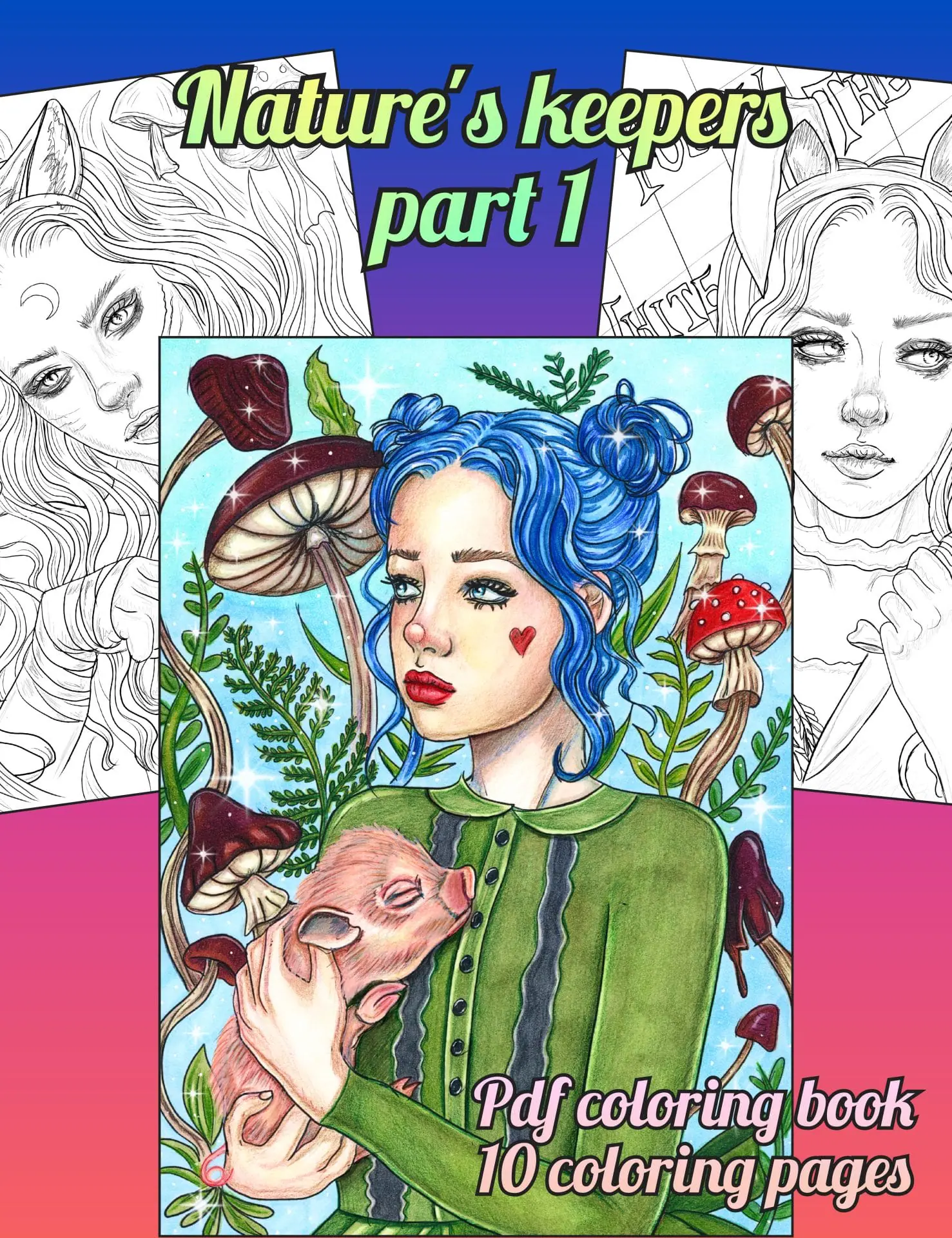 “Nature’s Keepers part 1” Pdf coloring book 10 pages