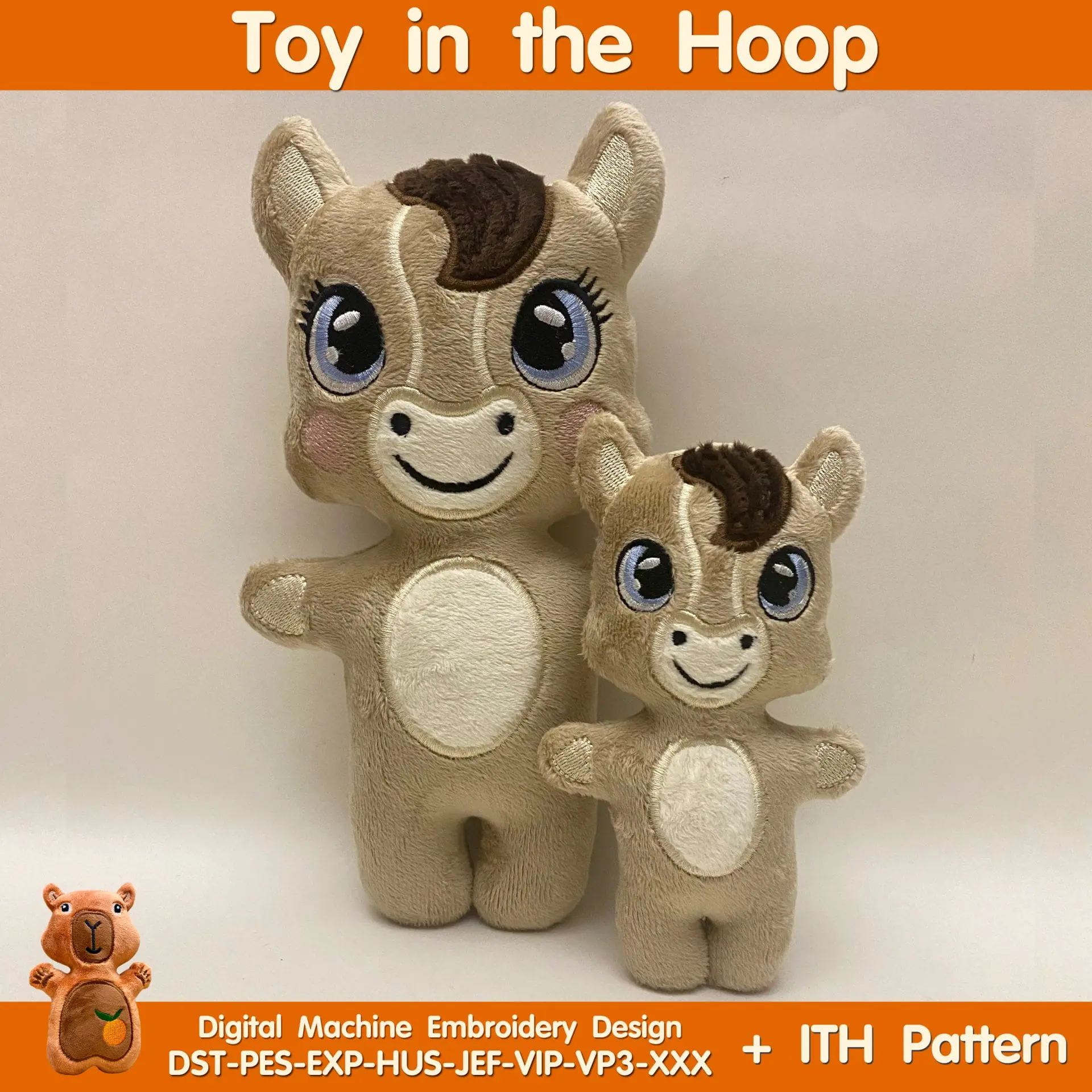 ITH pattern Cute Horse toy In The Hoop machine embroidery design 3 Horse-stuffed-ith-pattern-machine-embroidery-design