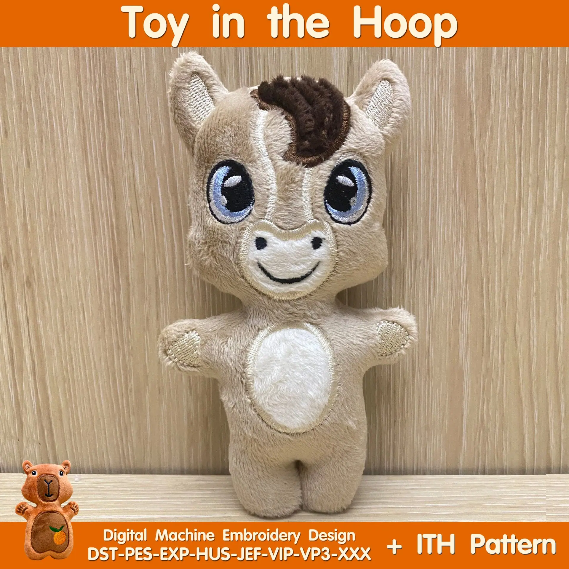 ITH pattern Cute Horse toy In The Hoop machine embroidery design 2 Horse-stuffed-ith-pattern-machine-embroidery-design