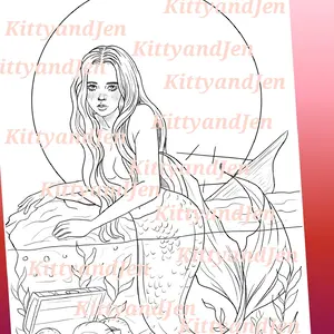 The single coloring page “Beautiful siren”