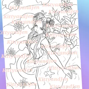 The single coloring page “The Water nymph”
