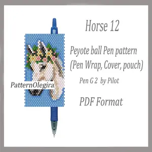 Horse 12 Bead pen wraps pattern Horse beading pattern Bead cover pen pattern Beading Horse Olegirabeadpatterns