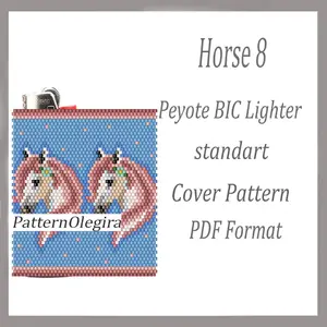 Horse 8 beading lighter cover pattern Beading patterns Bead peyote pattern Olegirabeadpatterns