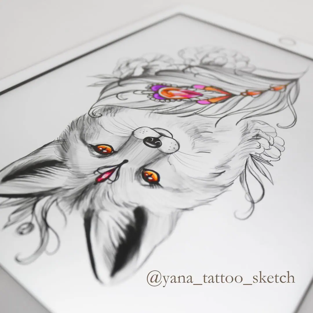 Fox Tattoo Design for Females Fox Tattoo Idea Stencil Drawing 4 Fox Tattoo Design for Females Fox Tattoo Idea Stencil Drawing - Image 4