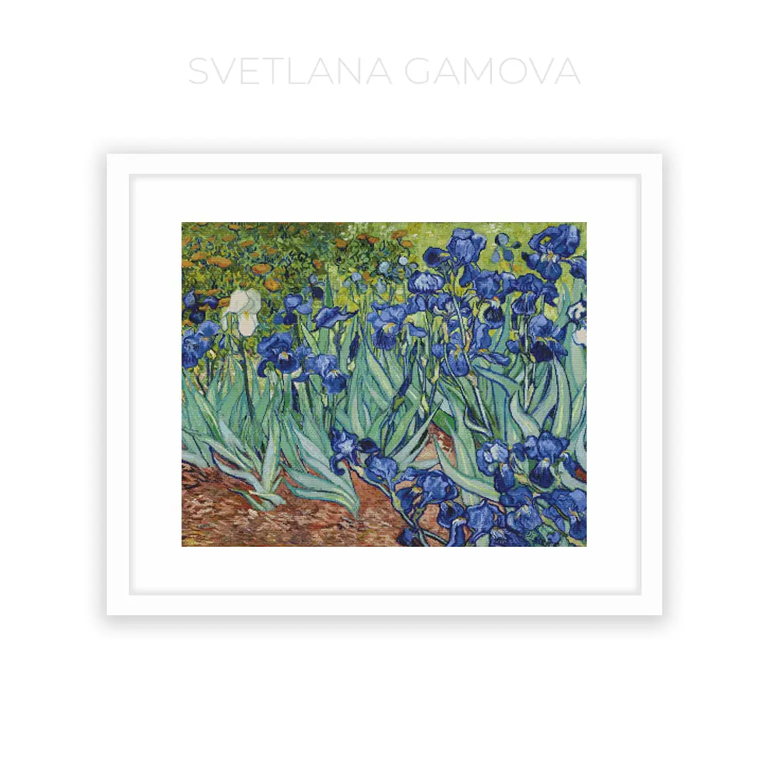 Van Gogh Irises Cross stitch pattern PDF 1 Van Gogh Irises Cross stitch pattern PDF