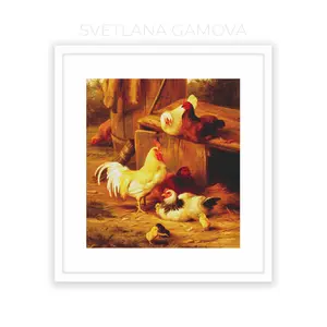 Chickens Cross stitch pattern PDF