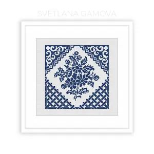Floral Sampler Digital Cross Stitch Pattern PDF