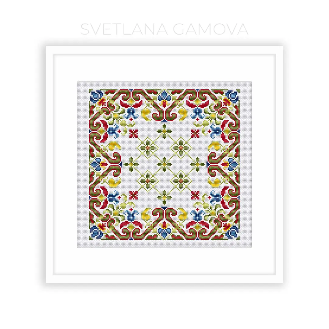 Sampler №7 Digital Cross Stitch Pattern PDF - Crealandia