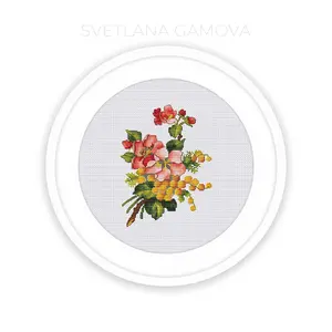 Cross stitch pattern Rosehip and mimosa