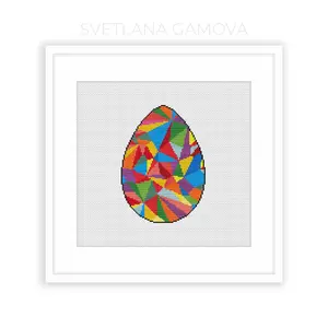 Cross stitch Pattern Geometric Easter egg