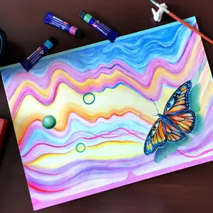 Butterfly vibe acrylic painting by artist AeroDreamSoul