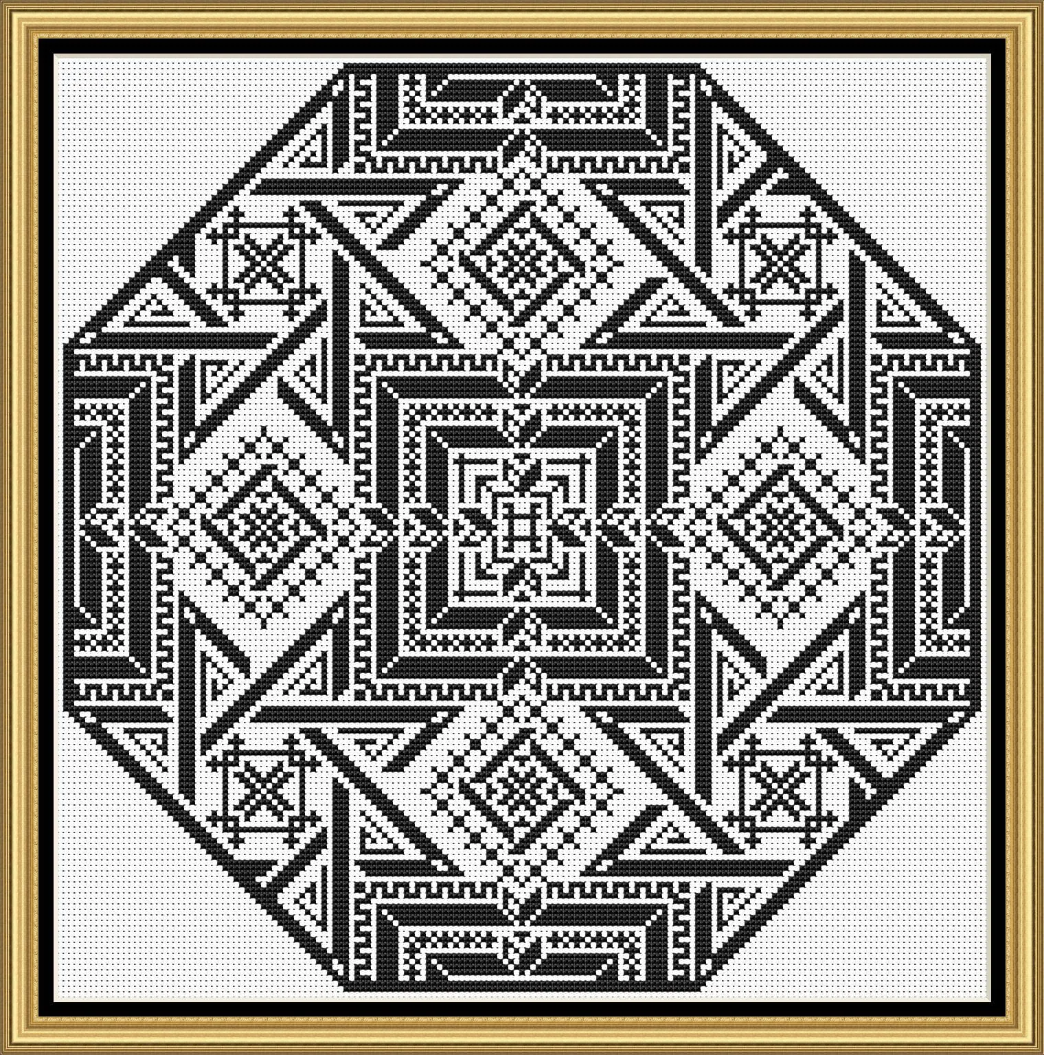 Cross stitch pattern Geometric 4 Cross stitch pattern Geometric Black