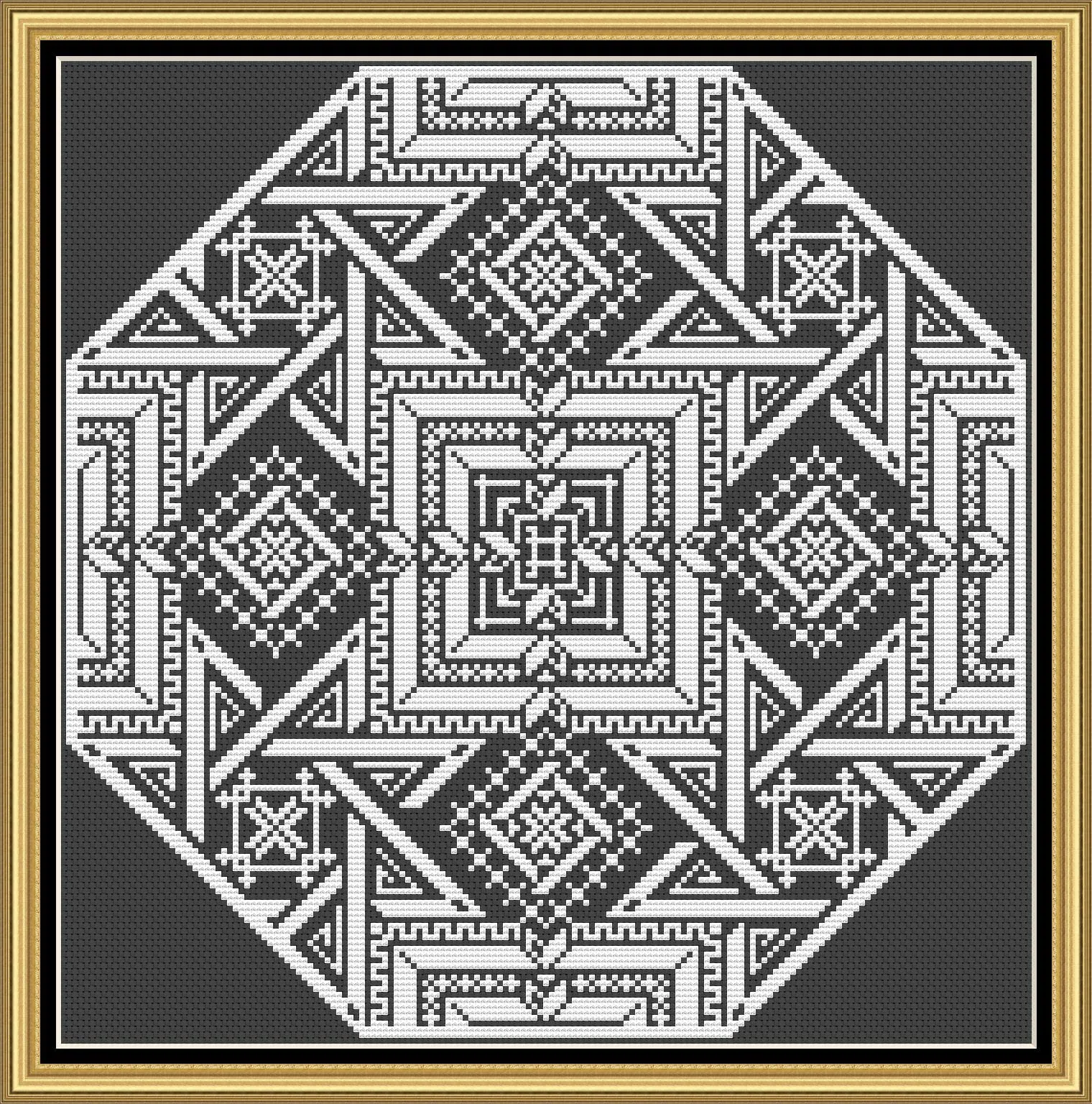Cross stitch pattern Geometric 8 Cross stitch pattern Geometric White