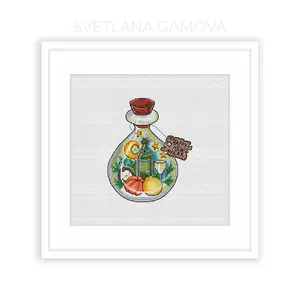 New Year Jar Digital Cross Stitch Pattern