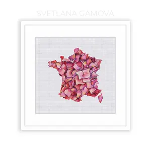Map of France Cross Stitch Pattern