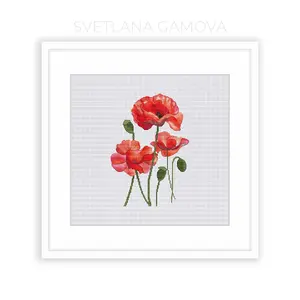 Poppy Digital Cross Stitch Pattern