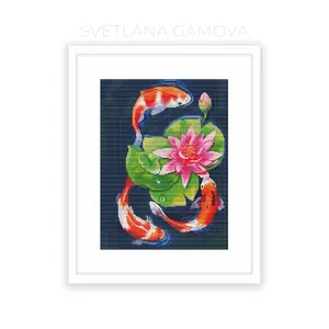 Koi Carps Digital Cross Stitch Pattern