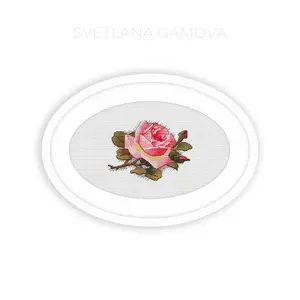 Pink Rose Cross stitch pattern