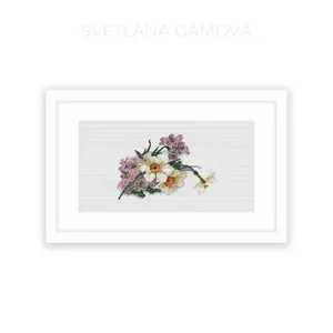 Daffodils and Violets Cross stitch pattern PDF