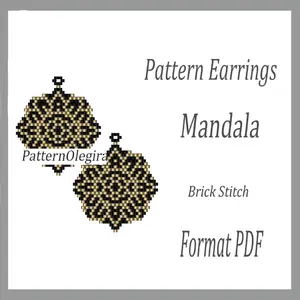 Mandala Bead earrings pattern Mandala beading pattern Bead earrings pattern Olegirabeadpatterns