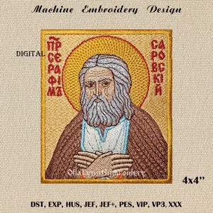 Seraphim of Sarov embroidery design