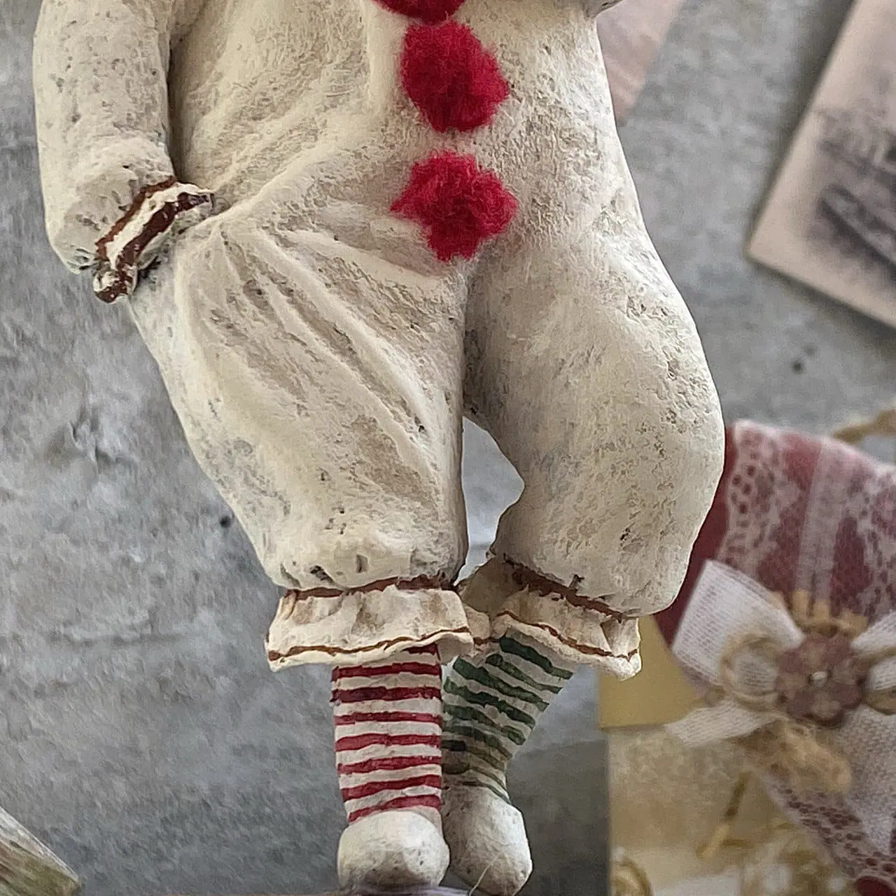 Vintage Pierrot: Handmade Papier-Mache Christmas Art Doll 2 photo 2025 05 12 16 11 26.jpg