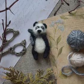 Little toy teddy bear panda handmade gift