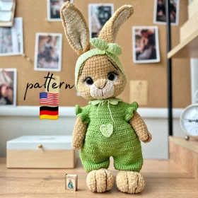 Crochet Bunny Outfit Pattern: Amigurumi Clothes, Jumpsuit & Headband (PDF)
