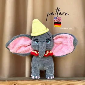 Crochet Elephant Pattern. Amigurumi elephant pattern. Crochet plushie pattern. Crochet animal pattern. Stuffed animal pattern. DIY elephant