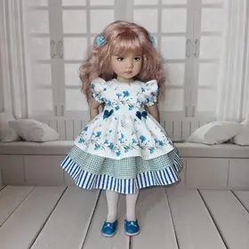 Little Darling doll dress with cornflowers