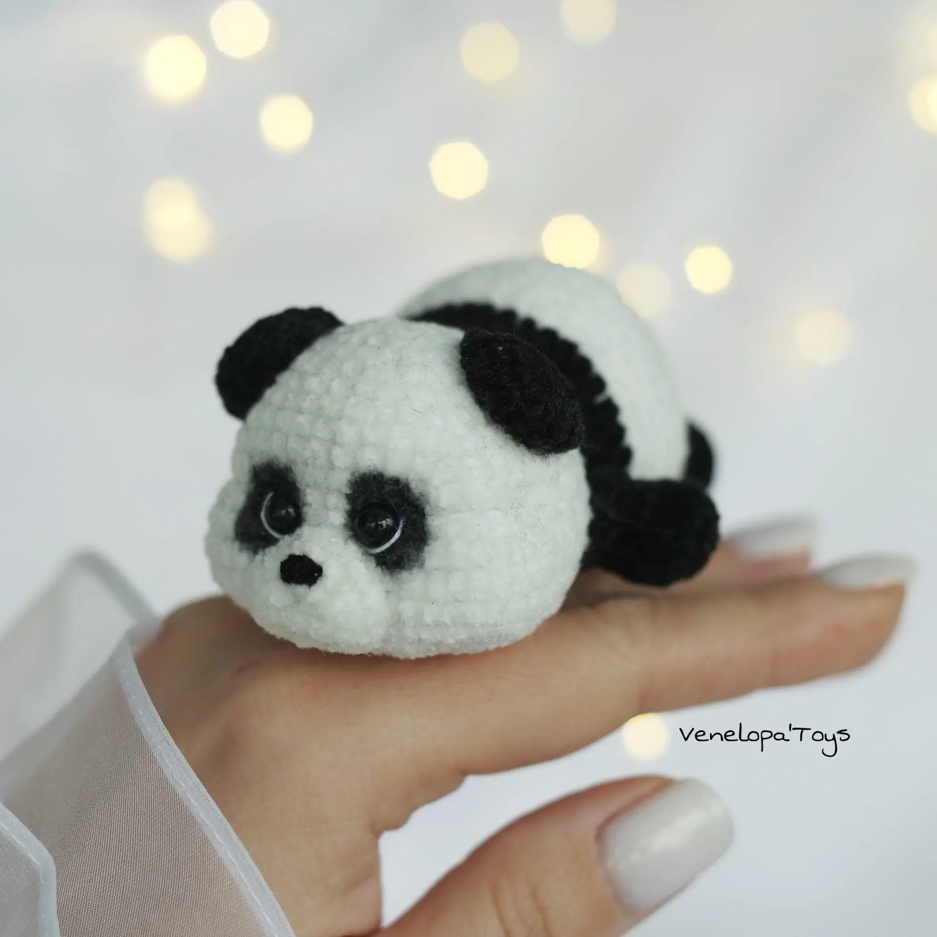 Tiny Crochet Panda Plush Amigurumi, Small Desk Buddy 6 crochet amigurumi panda toy on hand cute handmade mini panda plush.jpg