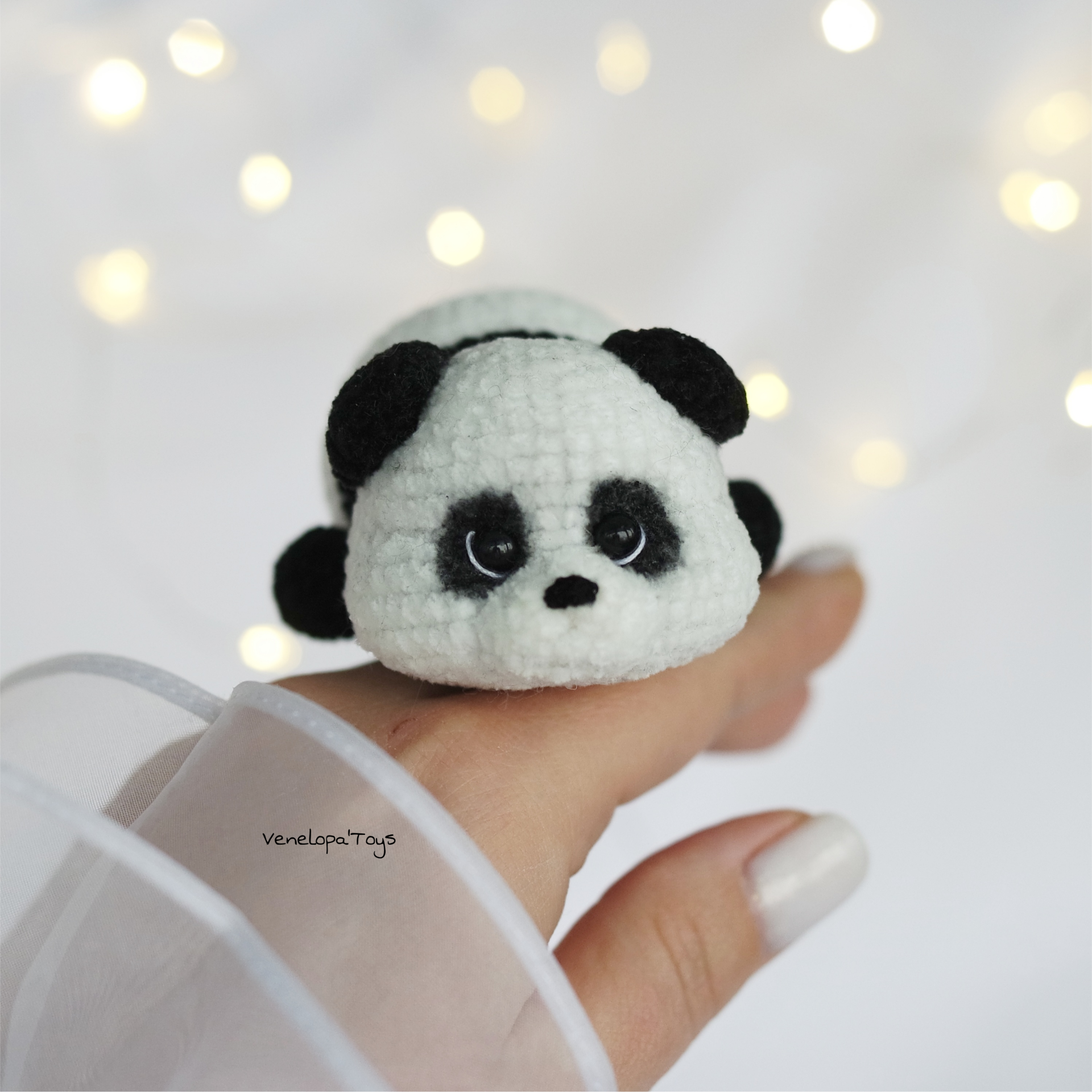 Tiny Crochet Panda Plush Amigurumi, Small Desk Buddy 4 handmade amigurumi panda resting on palm soft crochet animal doll.png