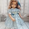 Little Darling blue flowers smocked embroidered dress