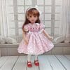 Little Darling pink flowers smocked embroidered dress