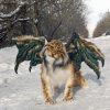 Lynx fantasy realistic plush artificial taxidermy toy