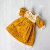 Mustard Floral Dress for Blythe Doll