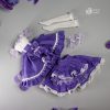 purple lolita dress set for Obitsu22 doll with lace and ruffles