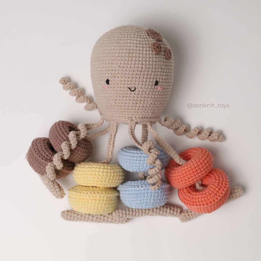 Octopus Threading Toy crochet pattern (2) octopus threading toy crochet pattern 2