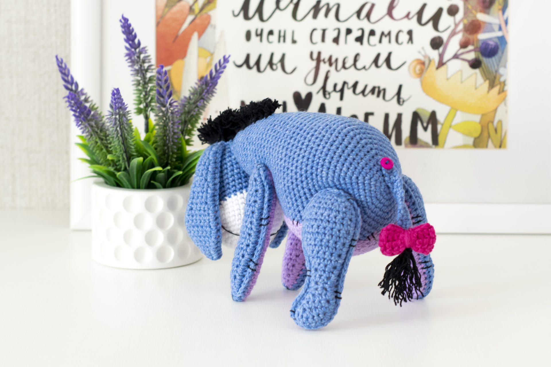 Stuffed donkey Eeyore – Handmade Winnie the Pooh Donkey Friend 6 dsc 1276