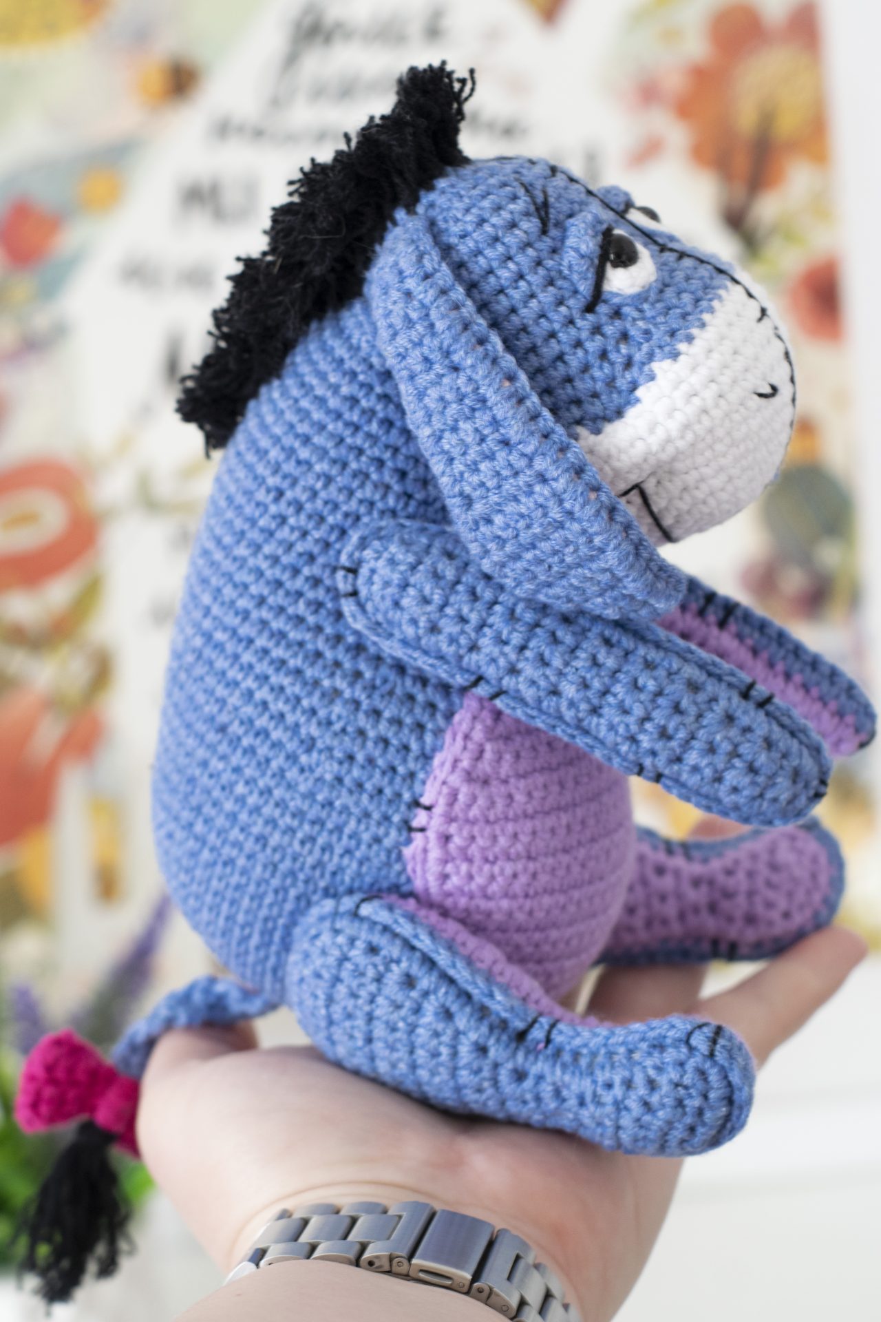 Stuffed donkey Eeyore – Handmade Winnie the Pooh Donkey Friend 2 dsc 1286