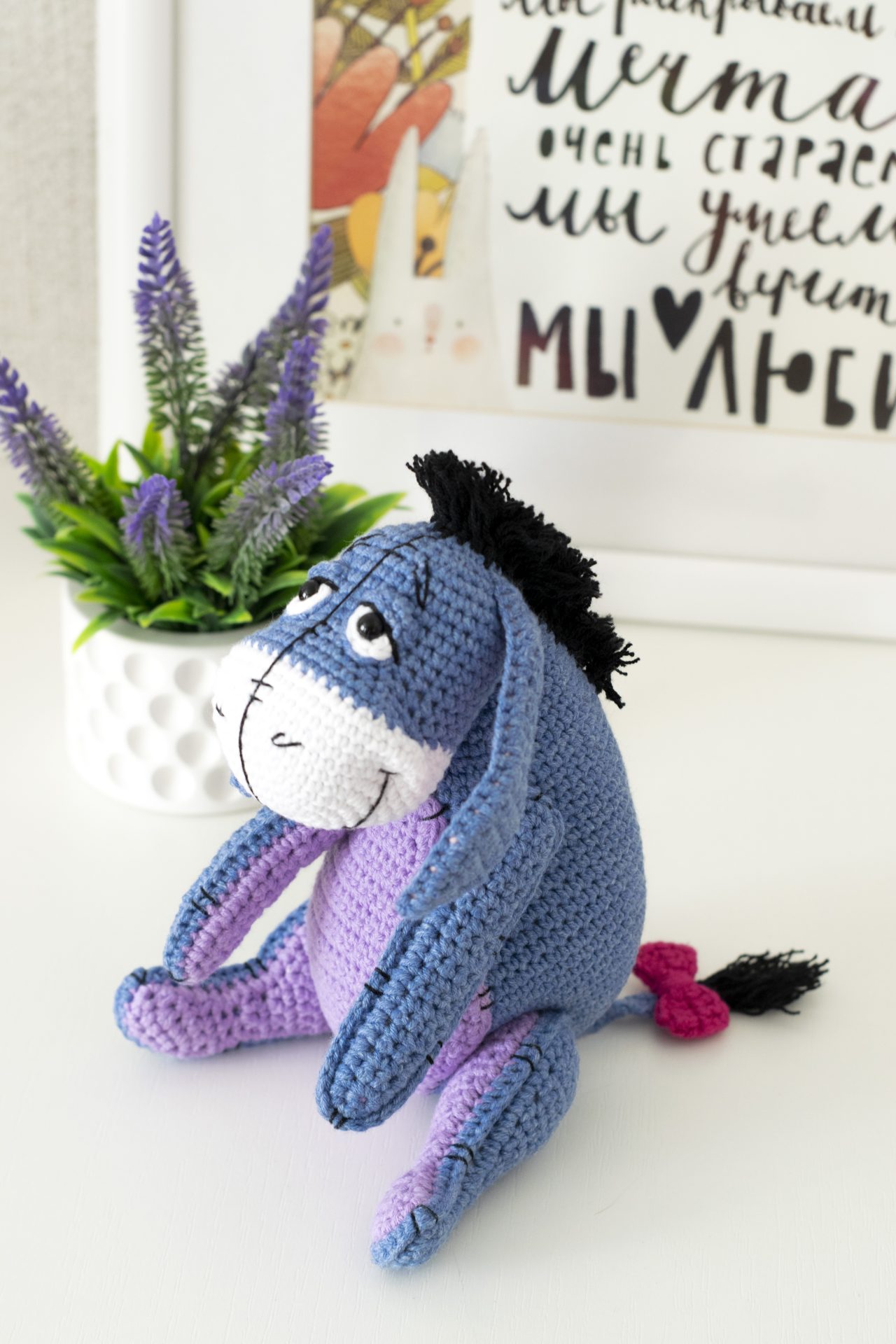 Stuffed donkey Eeyore – Handmade Winnie the Pooh Donkey Friend 4 dsc 1303