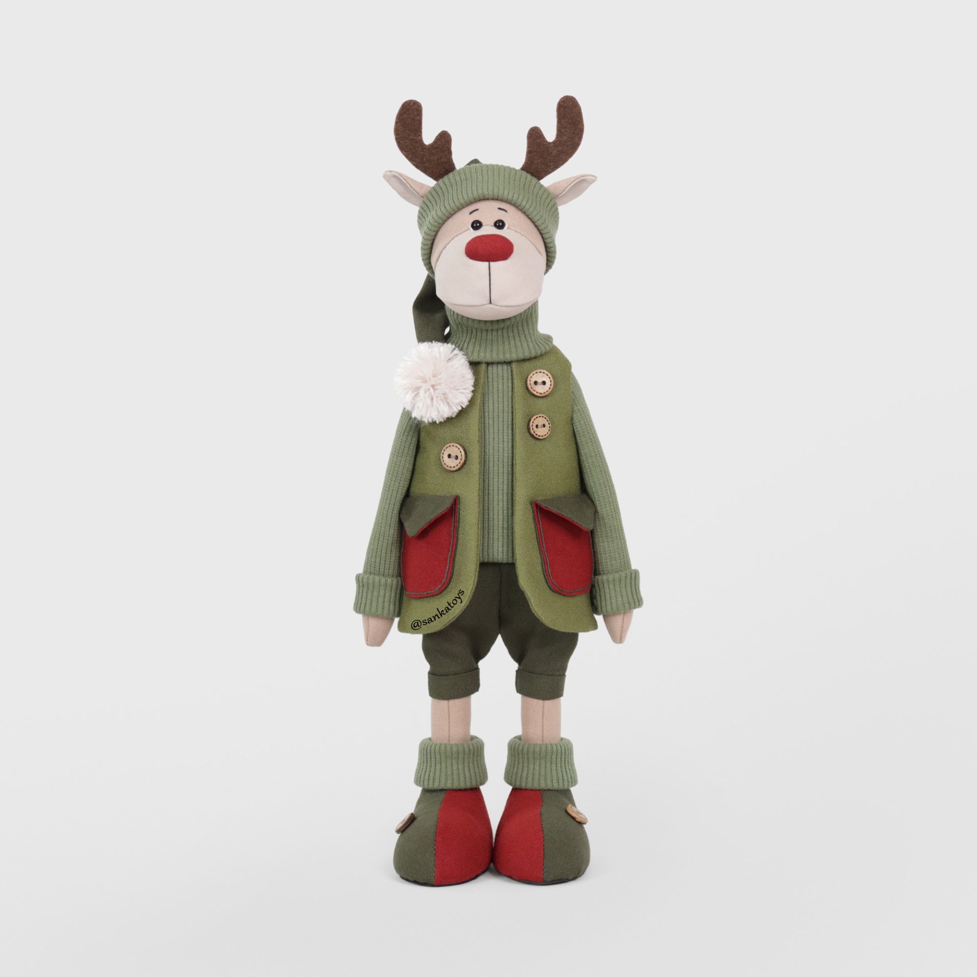 Christmas reindeer Rudolph sewing pattern and tutorial, Eng PDF 4 Sewing pattern reindeer Rudolph