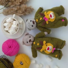 Teddy bear knitting pattern, stuffed knitted doll. Animal toy pattern. Knitting bear pattern PDF