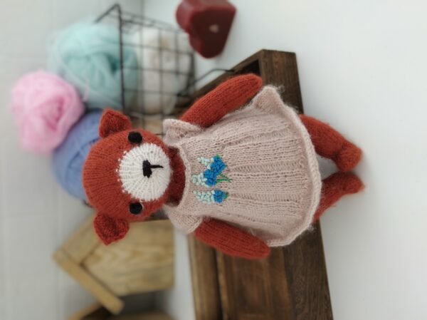 Fox toy knitting pattern,knit animal dolls
