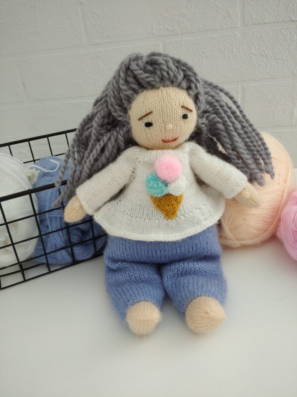 Doll Knitting Pattern – Knitted Doll Marshmallow Little Yarn Dolls