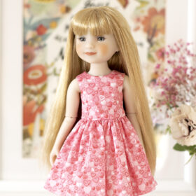 Ruby Red doll 14.5" in pink dress with hearts
