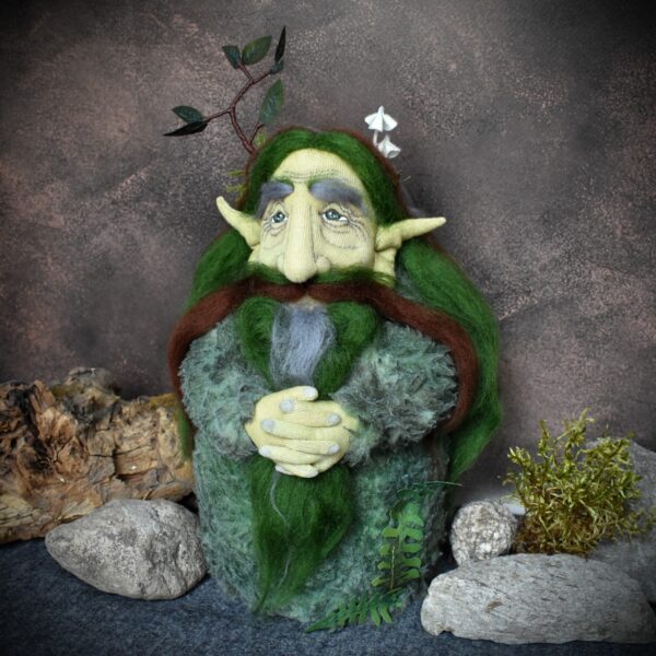 Doll Goblin, doll Leshy author's textile handmade, Slavic mythology, forest men, green men